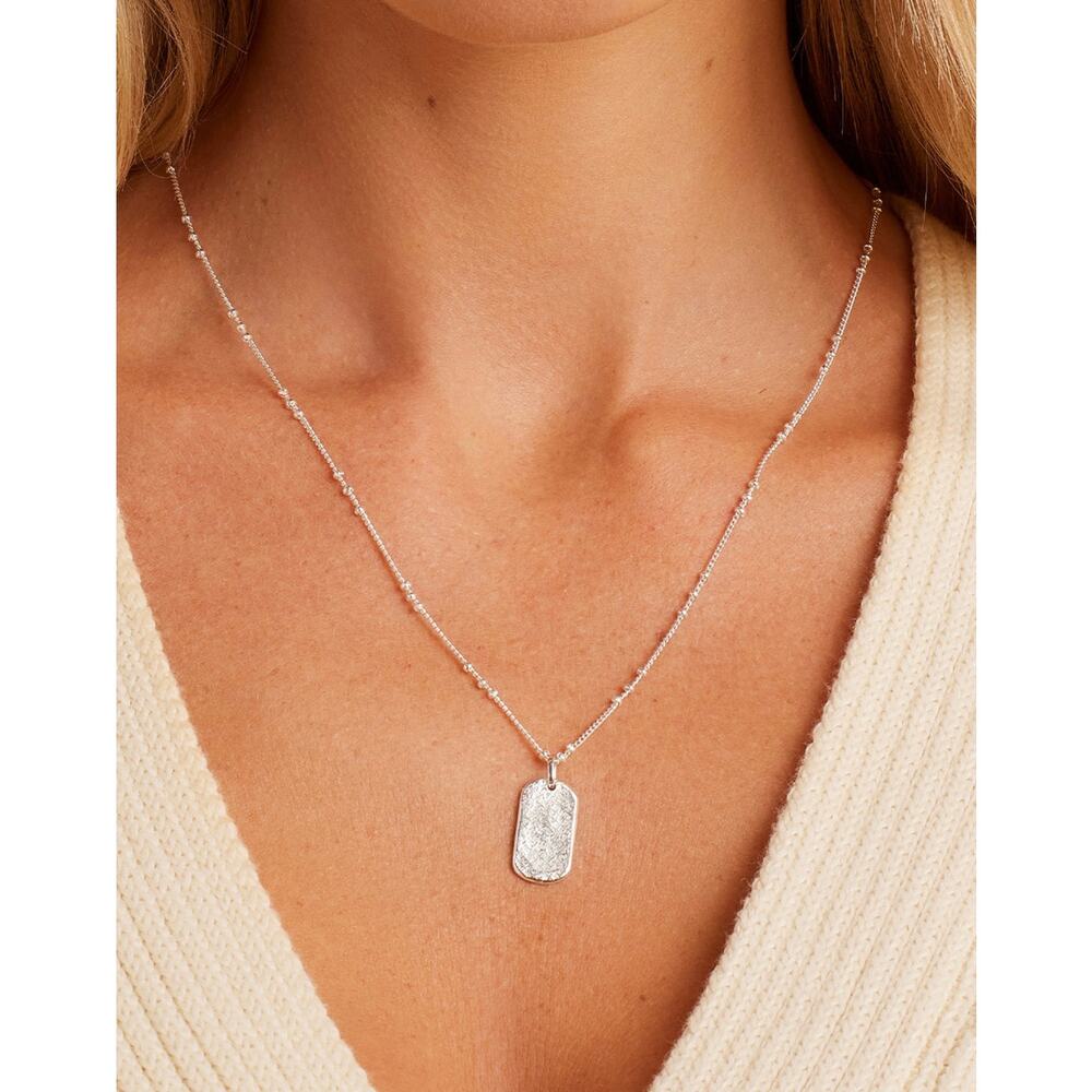 NWT Gorjana Griffin Silver Dog Tag Necklace